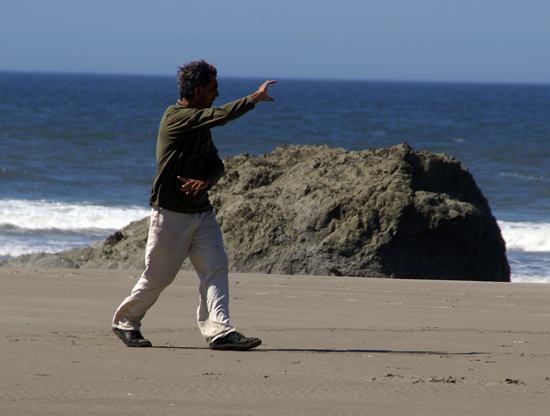 Joel Hartshrone doing bagua circle walking.