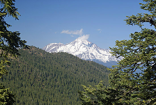 Mount Shasta from the Pacific Crest Trail near Seven Lakes Basin. (Photo by John Soares)